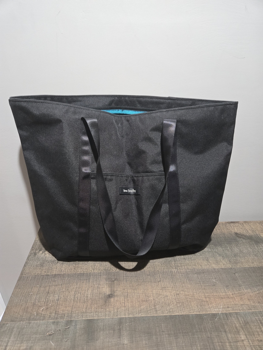 Vera Bradley Black Tote with Teal Interior